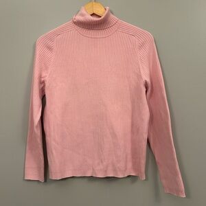 Lord & Taylor Soft Pink Knit Sweater Pima Cotton Ribbed
